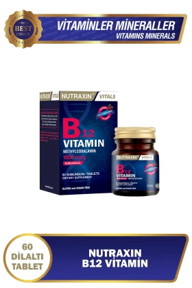 ویتامین B12 1000 میکروگرم زیر زبانی 60 قرص، متیل‌کوبالامین، وگان، جذب سریع