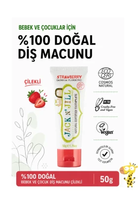 خمیر دندان طبیعی و گواهی شده جک ان جیل - طعم توت فرنگی 50 گرم