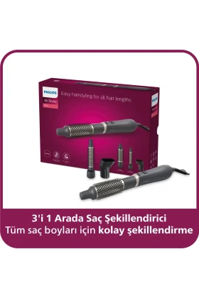 سشوار حالت‌دهنده ۳ در ۱ سری ۳۰۰۰، با صفحات سرامیکی و روغن آرگان، مدل BHA301/00