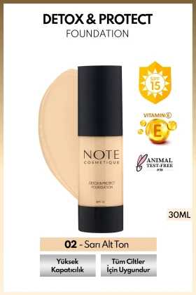 فونداسیون دتوکس و پروتکت با SPF 15 - 02 بژ طبیعی