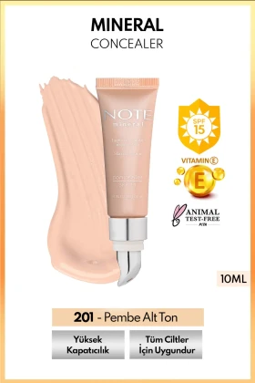 کانسیلر معدنی SPF 15 پوشاننده قوی با سر فلزی برای زیر چشم - 201 روشن