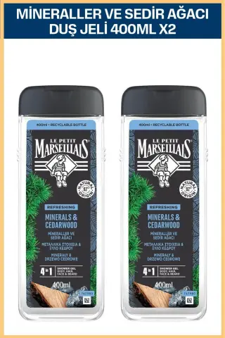 ژل دوش مردانه با مواد معدنی و روغن درخت سدر ۴۰۰ میلی لیتر x2