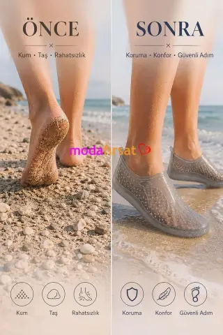 کفش دریایی زنانه و مردانه گارانتی‌دار با کفی شفاف و ضد لغزش برای سواحل و استخر