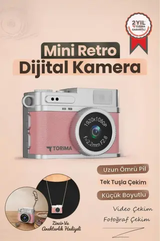 دوربین دیجیتال مینی سلفی ویدئو و لوگ Mini Anahtarlık 1080P CMR35 صورتی