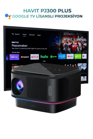 دستگاه پروژکتور PJ300 Plus با لایسنس گوگل - 1080p - پشتیبانی از 4K - وای‌فای 5GHz