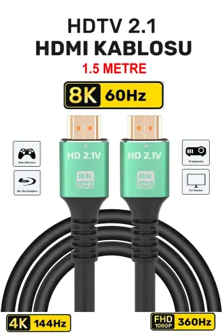 کابل HDMI 2.1 فوق‌العاده سریع 8K مدل 3117، کابل HDMI 4K 144Hz به طول 1.5 متر