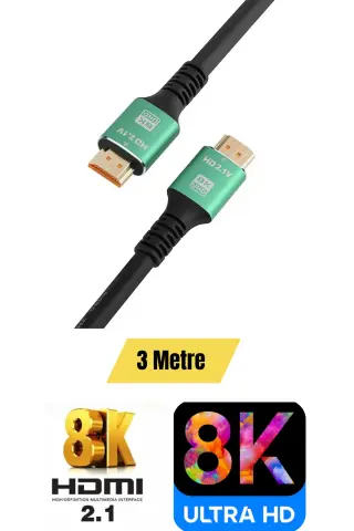 کابل HDMI 8K با سرعت بالا 3 متری Ultra HDTV 8K 60Hz، 4K 120Hz، 7680P HDR 2.1V 48GBS