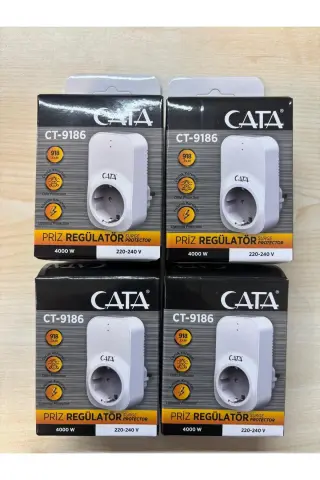 پریز بی‌سیم تک‌تایی ۴ عددی CT-9186 با محافظت در برابر نوسانات برق و استفاده ایمن ۴۰۰۰ وات