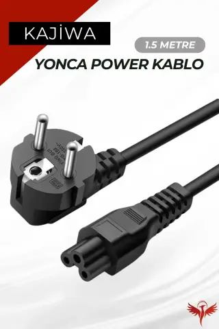 کابل برق یانکا 1.5 متری - کابل برق آداپتور نوت‌بوک 3*0.5mm 10a-16a 250v 500w 1.5mt -(IEC C5)
