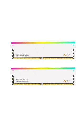 رم V-Color Manta XSky RGB 32GB (2x16GB) DDR5 6400MHz CL32 AMD EXPO سفید