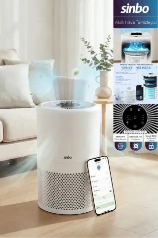 دستگاه تصفیه هوا هوشمند H13 با فیلتر Hepa و ویژگی Wifi مدل SAP-5508