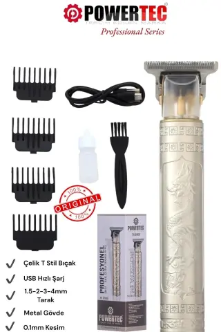 ماشین اصلاح حرفه‌ای ریش و گردن USB شارژی TR-8900