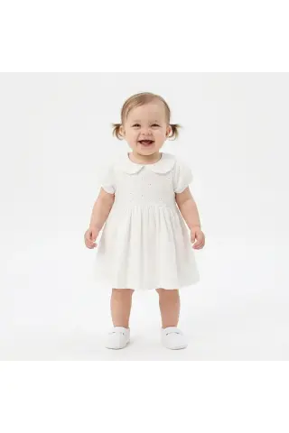 لباس دخترانه HelloBaby با یقه بابی و آستین کوتاه