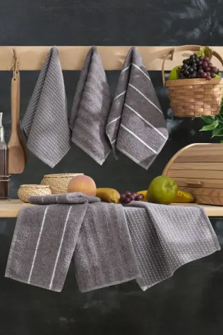 ست حوله آشپزخانه و دست و صورت 6 عددی سحر 30x50 سانتی‌متر