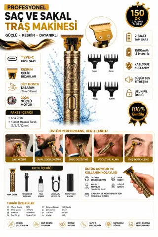 ماشین اصلاح بدن Dragon با شارژ USB حرفه‌ای