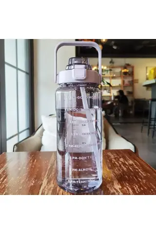 قمقمه شفاف انگیزشی 2000 میلی لیتر - بطری آب بدون BPA