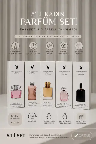 عطر زنانه ویژه، ست عطر زنانه ۵ عددی، بسته ۵ عددی ادکلن ۴۵ میلی‌لیتر