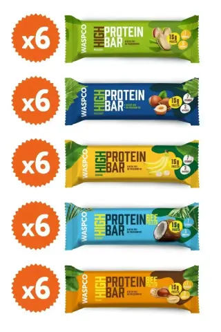 بار پروتئینی بالا 50 گرم جعبه مخلوط 30 عدد (5 طعم)