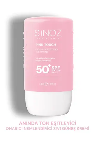 کرم ضد آفتاب مایع صورتی با SPF50+ و خاصیت ضد لک Pink Touch