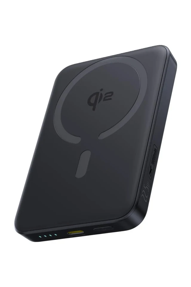 پاوربانک EnerFill FM12 مگ‌سیف Qi2 با ظرفیت 10000mAh و توان 22.5W سیاه