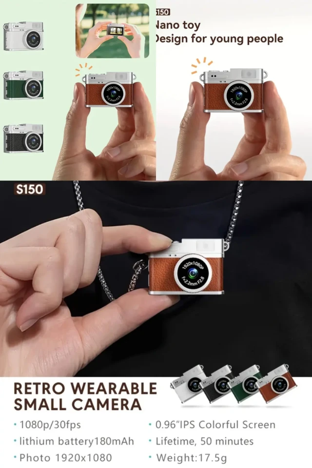 دوربین دیجیتال مینی با صفحه نمایش رترو 1920*1800P با قابلیت عکاسی و فیلمبرداری F2.8