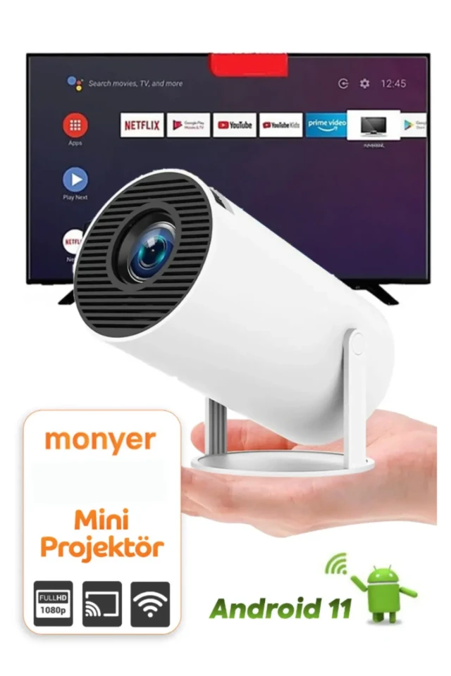 پروژکتور سینمایی هوشمند قابل حمل اندروید با پشتیبانی از Wifi Ultra HD