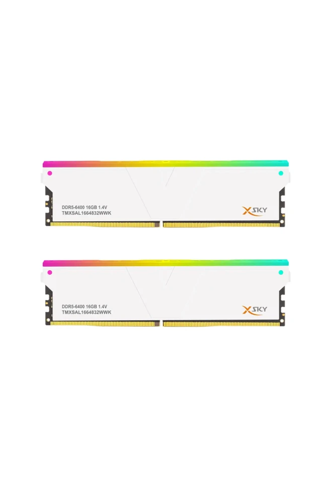 رم V-Color Manta XSky RGB 32GB (2x16GB) DDR5 6400MHz CL32 AMD EXPO سفید