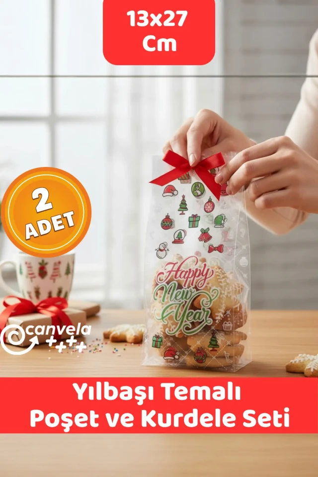 ست کیسه و روبان بدون چسب به ابعاد ۱۳x۲۷.۵ سانتیمتر با تم سال نو