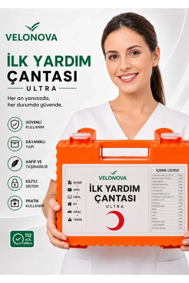 کیف کمک‌های اولیه فوق‌العاده – کیت مداخله اضطراری با مواد اولیه پایه – با محفظه سخت و پایه دیواری
