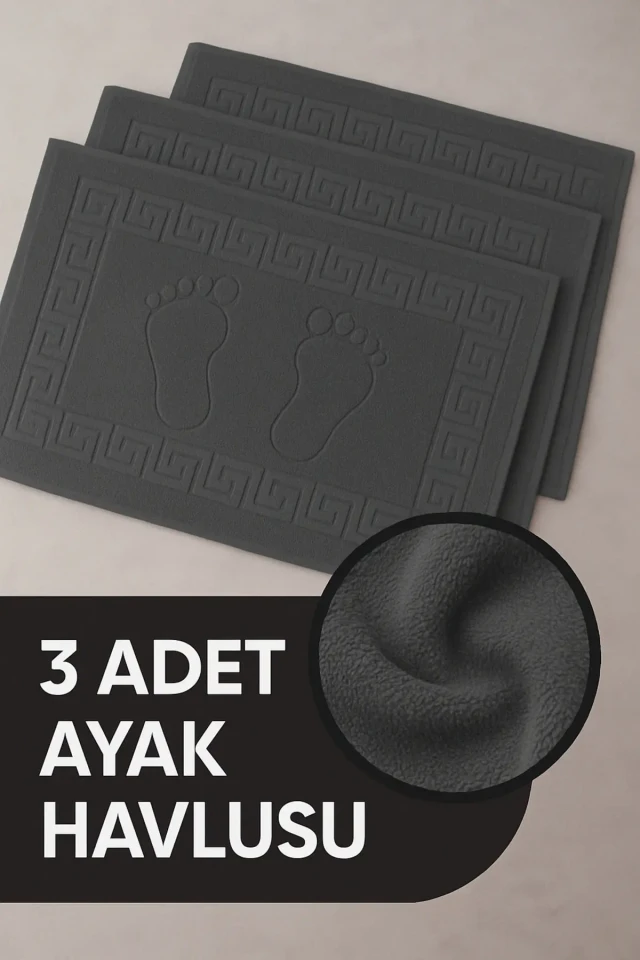 ست 3 عددی حوله پا 100% پنبه | با جذب آب عالی | 50x70 سانتی‌متر