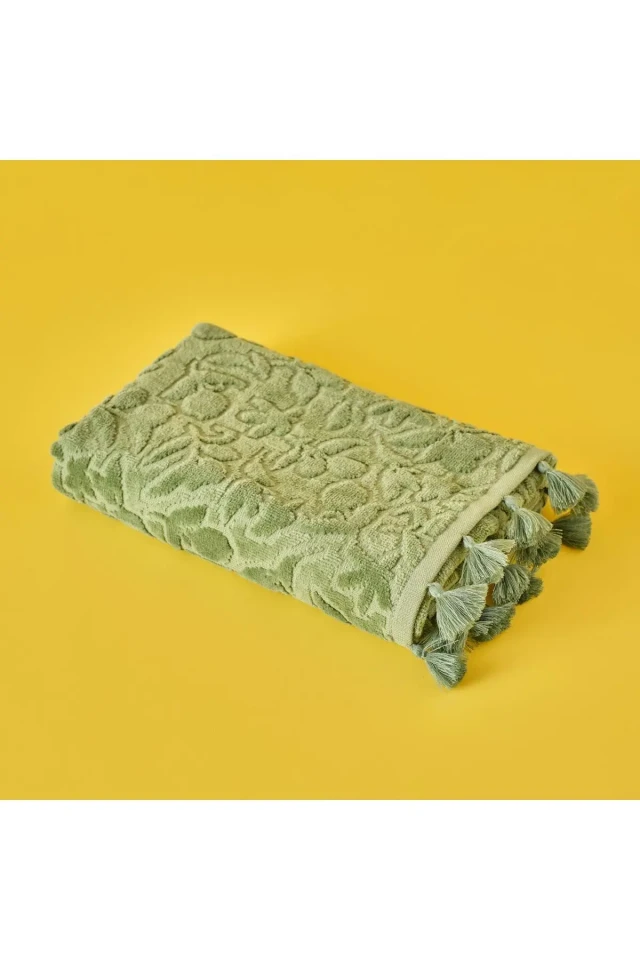 دستمال حوله‌ای جولیای 100% پنبه‌ای سبز (30x30 سانتی‌متر) دو عددی