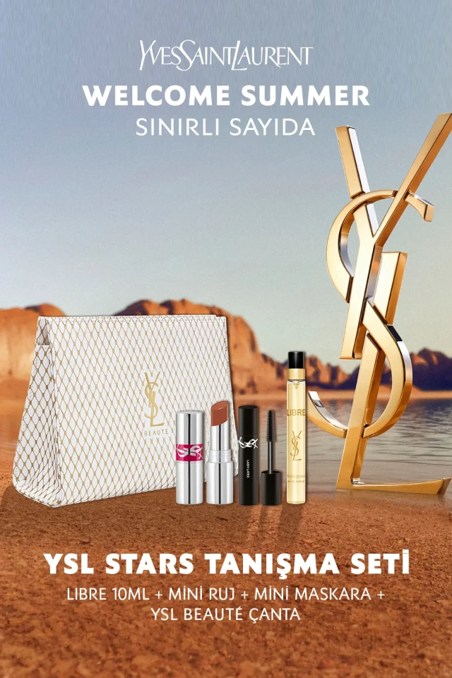 ست آشنایی ستاره‌های YSL - لیبر و لاوشاین مینی و ریمل لاتکس مینی - با هدیه کیف