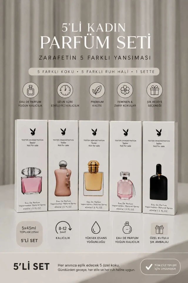 عطر زنانه ویژه، ست عطر زنانه ۵ عددی، بسته ۵ عددی ادکلن ۴۵ میلی‌لیتر