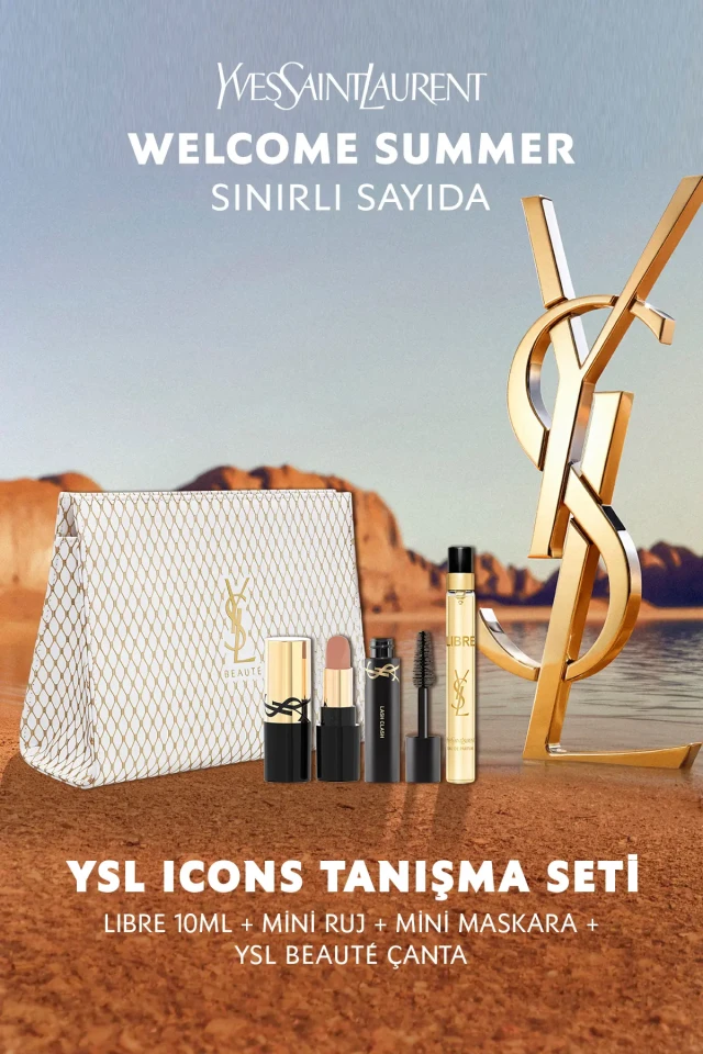 ست آشنایی نمادهای YSL - لیبر و روژ پور کوتور مینی و ریمل مینی لش کلاش - با هدیه کیف