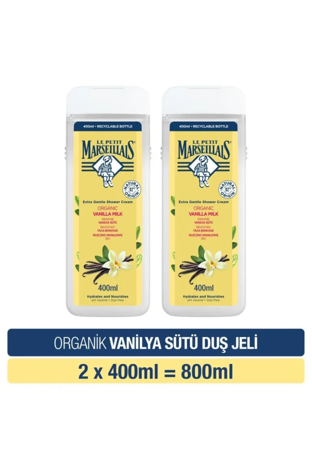ژل دوش شیر وانیل ارگانیک 400 میلی لیتر x2