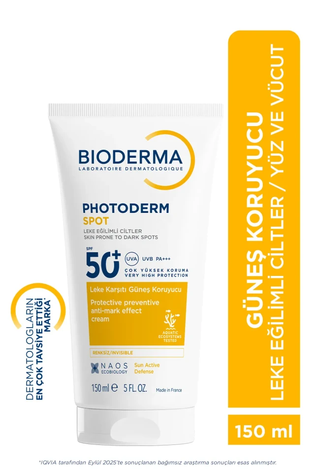 کرم ضد آفتاب Photoderm Spot SPF 50+ مخصوص صورت و بدن برای تمام پوست‌ها 150 میلی لیتر