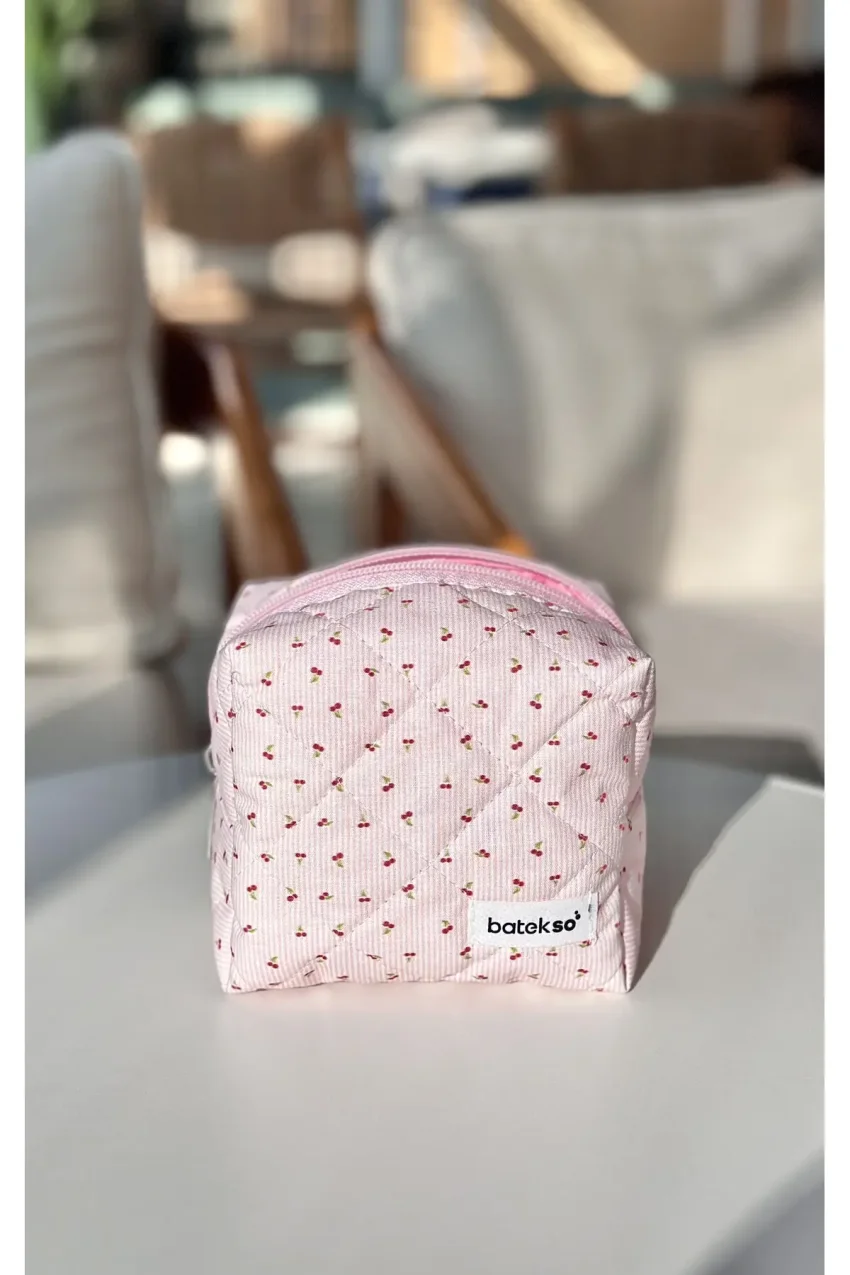 کیف آرایش طرح گیلاس ترد - سایز کوچک