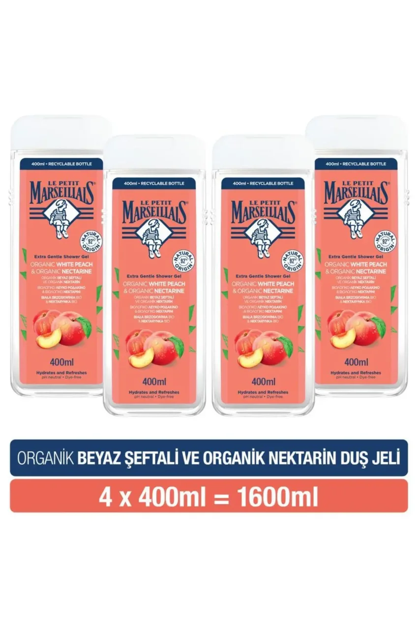 ژل دوش هلو و نکتارین ارگانیک 400 میلی لیتر x4