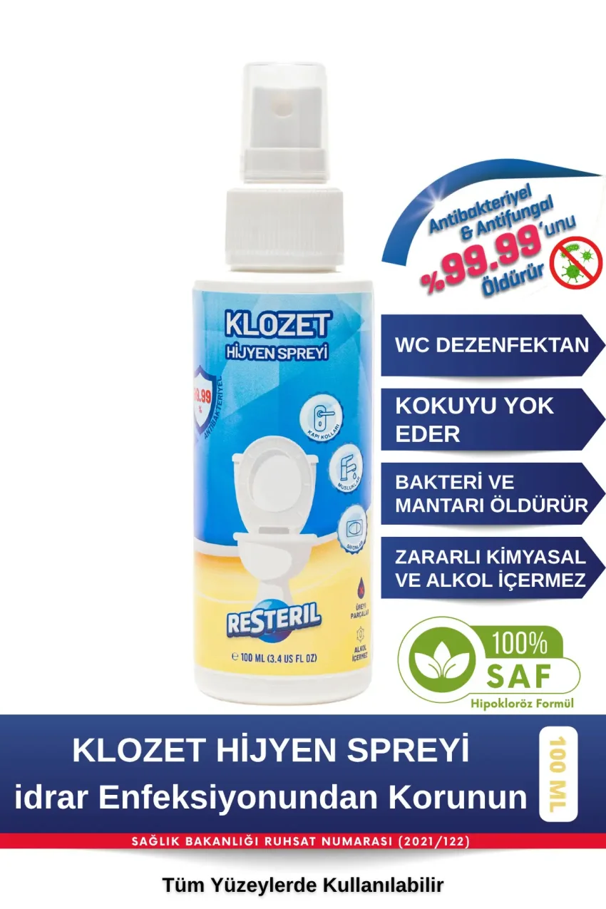 اسپری ضدعفونی کننده و تمیزکننده کلازت WC - اسپری تمیزکننده درپوش توالت و شیر فلاش 100ml