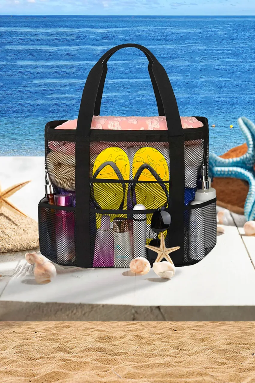 کیف زنانه بزرگ سایز با توری ضد شن برای دریا و ساحل