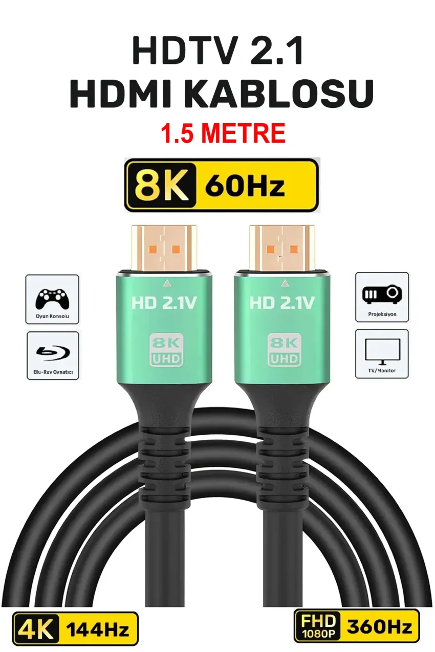 کابل HDMI 2.1 فوق‌العاده سریع 8K مدل 3117، کابل HDMI 4K 144Hz به طول 1.5 متر