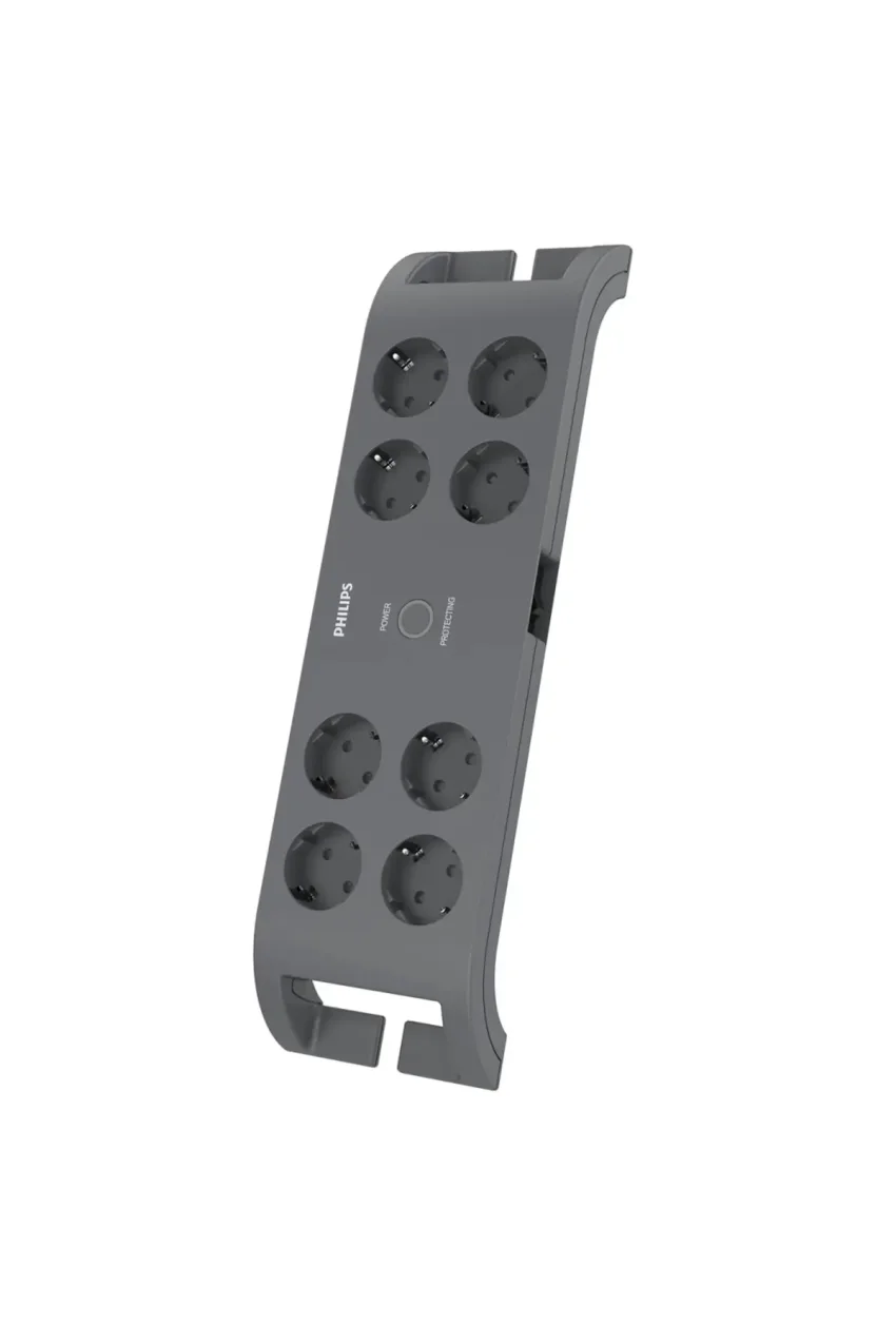 SPN3180A/62، 8 سوکت، پریز با محافظت از جریان، 2400 ژول، کابل 2 متری، (خاکستری)