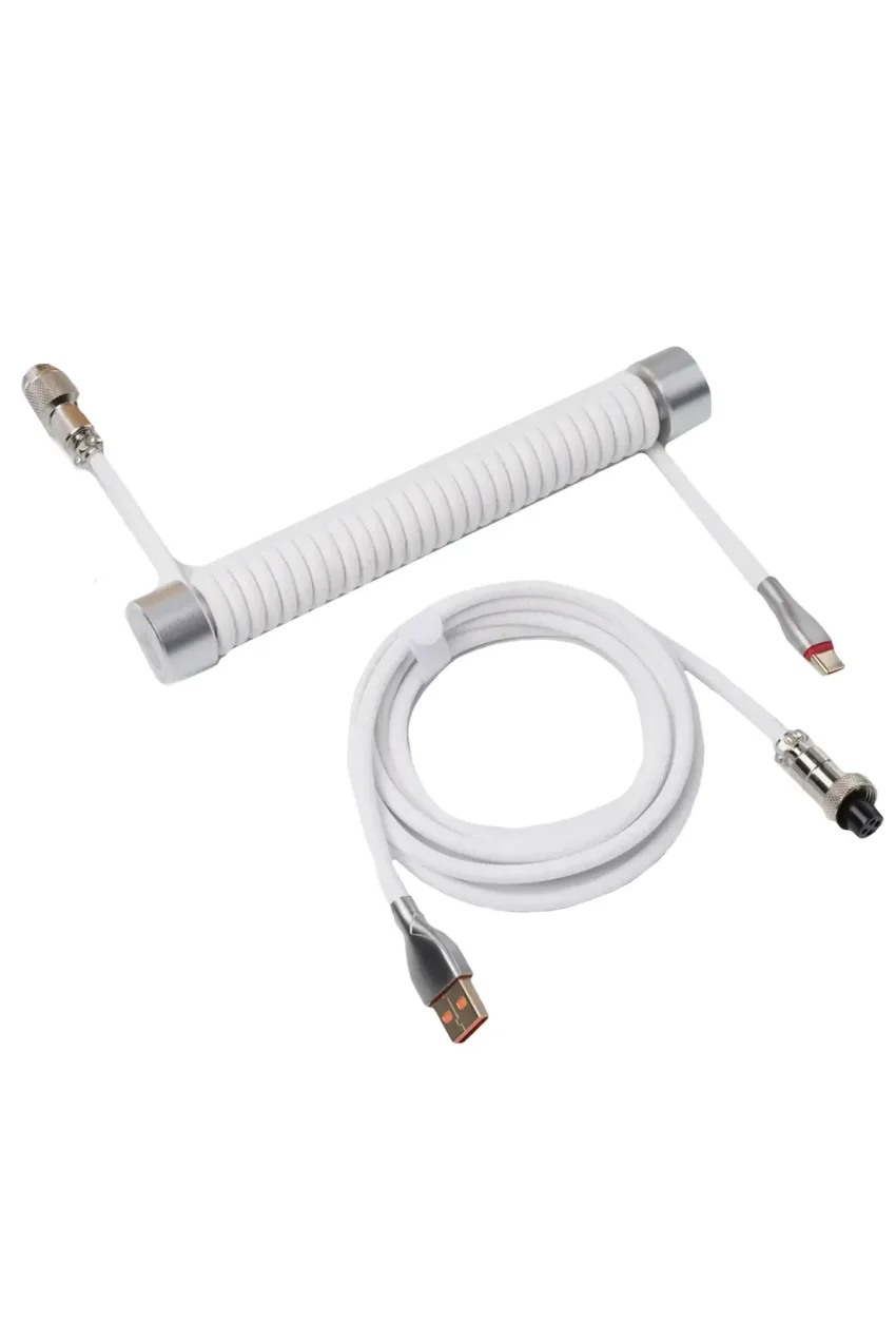 کابل بازیکن USB به Type-C مکانیکی Sarmal Aviator، 1.85 متر، سفید