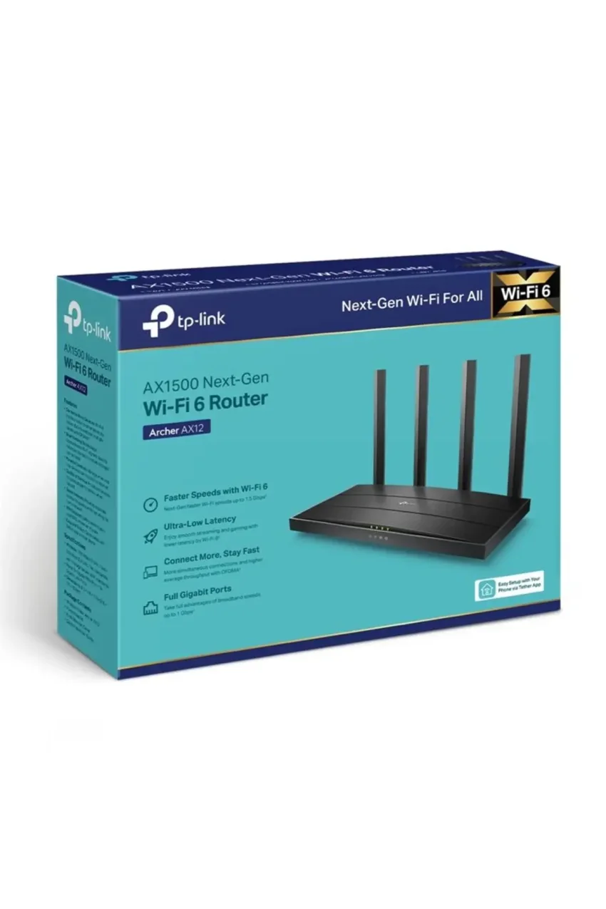 روتر دو بانده TP-LINK Archer Ax12 Ax1500 Wi-Fi 6 با 4 پورت گیگابیت 2.4/5GHz