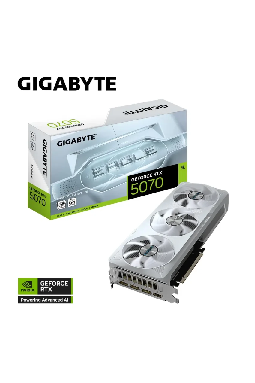 کارت گرافیک GeForce RTX 5070 EAGLE OC ICE SFF GV-N5070EAGLEOC ICE-12GD GDDR7 12G مخصوص بازی