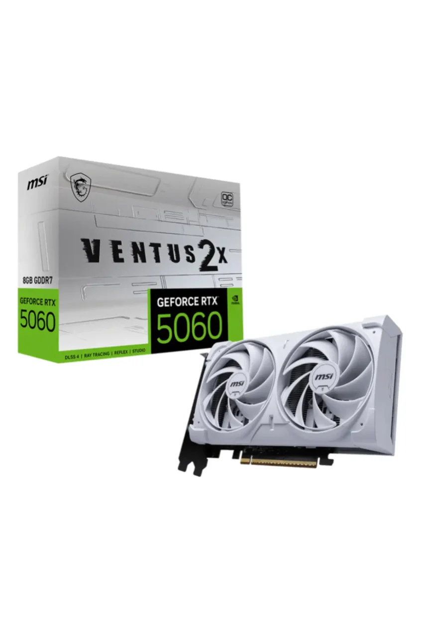 کارت گرافیک GeForce RTX 5060 8G Ventus 2X OC سفید GDDR7 128Bit DX12 مخصوص بازی