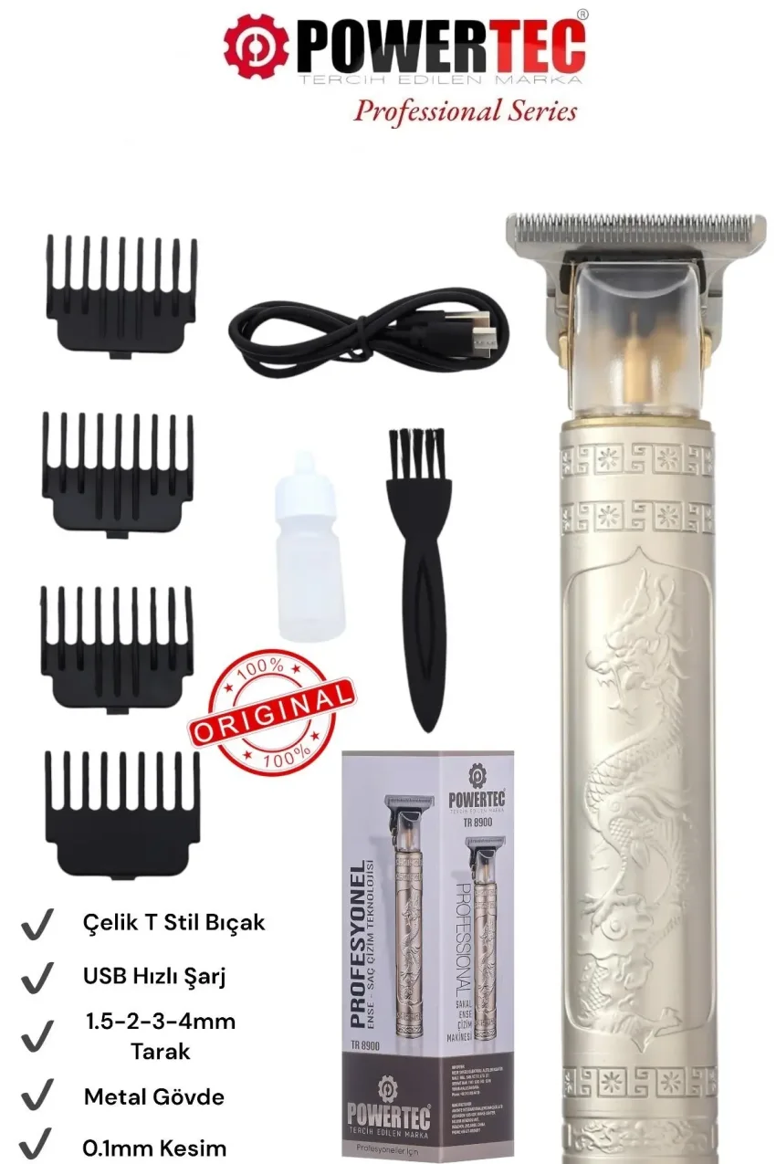 ماشین اصلاح حرفه‌ای ریش و گردن USB شارژی TR-8900