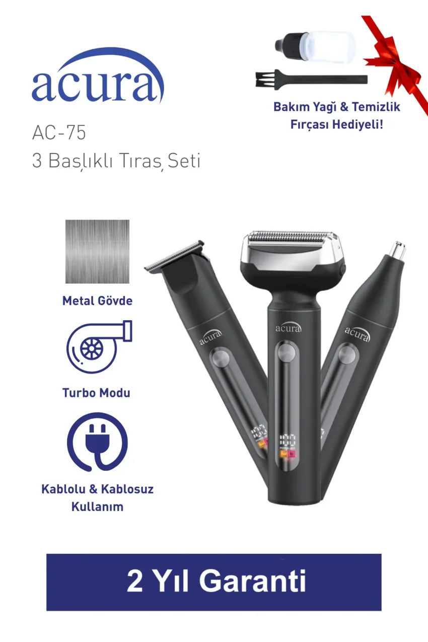 ست تیغ اصلاح فلزی 3 سر AC-75