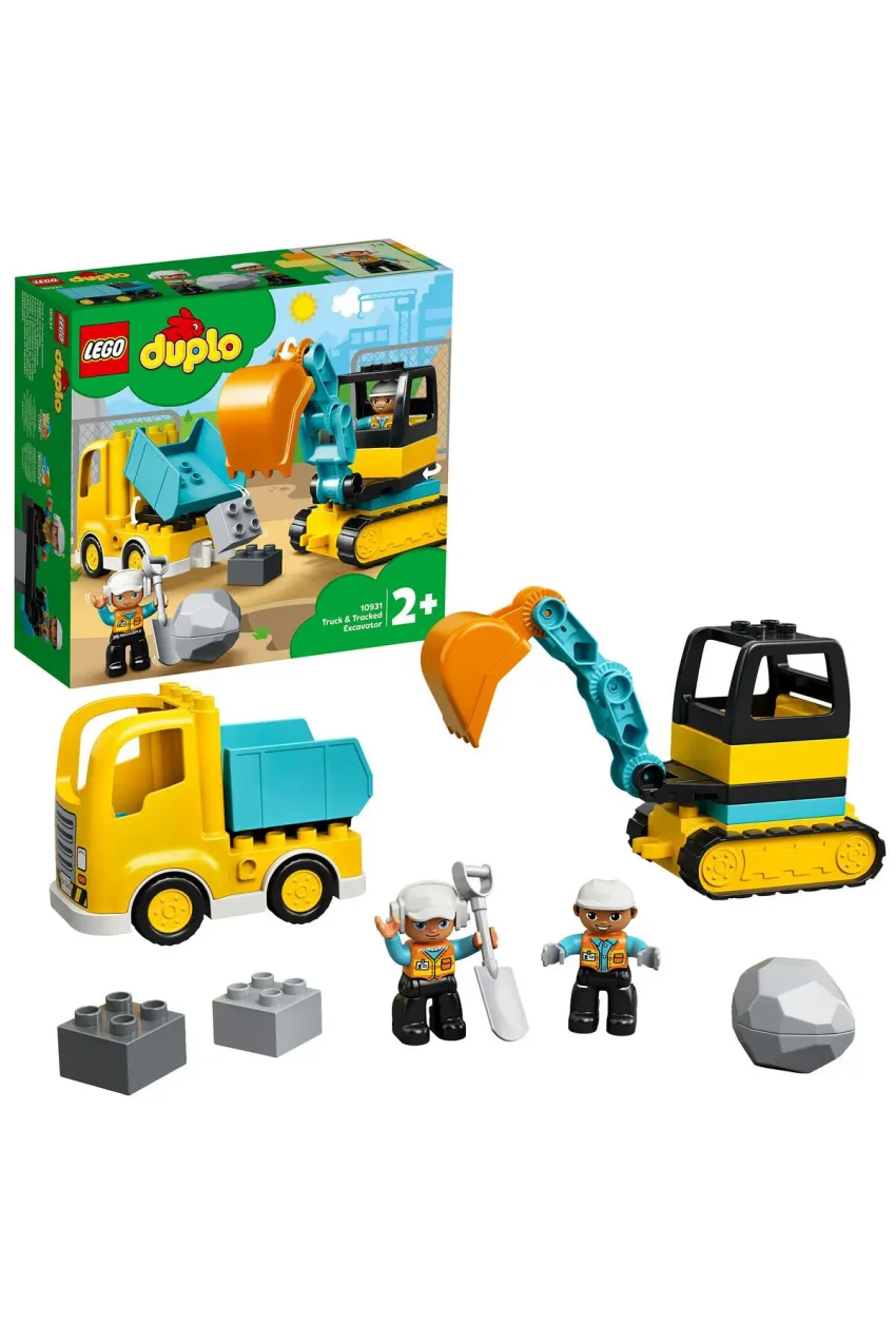 کامیون و بیل مکانیکی پالت‌دار DUPLO® Town 10931 - مجموعه ساخت اسباب‌بازی آموزشی (20 قطعه)