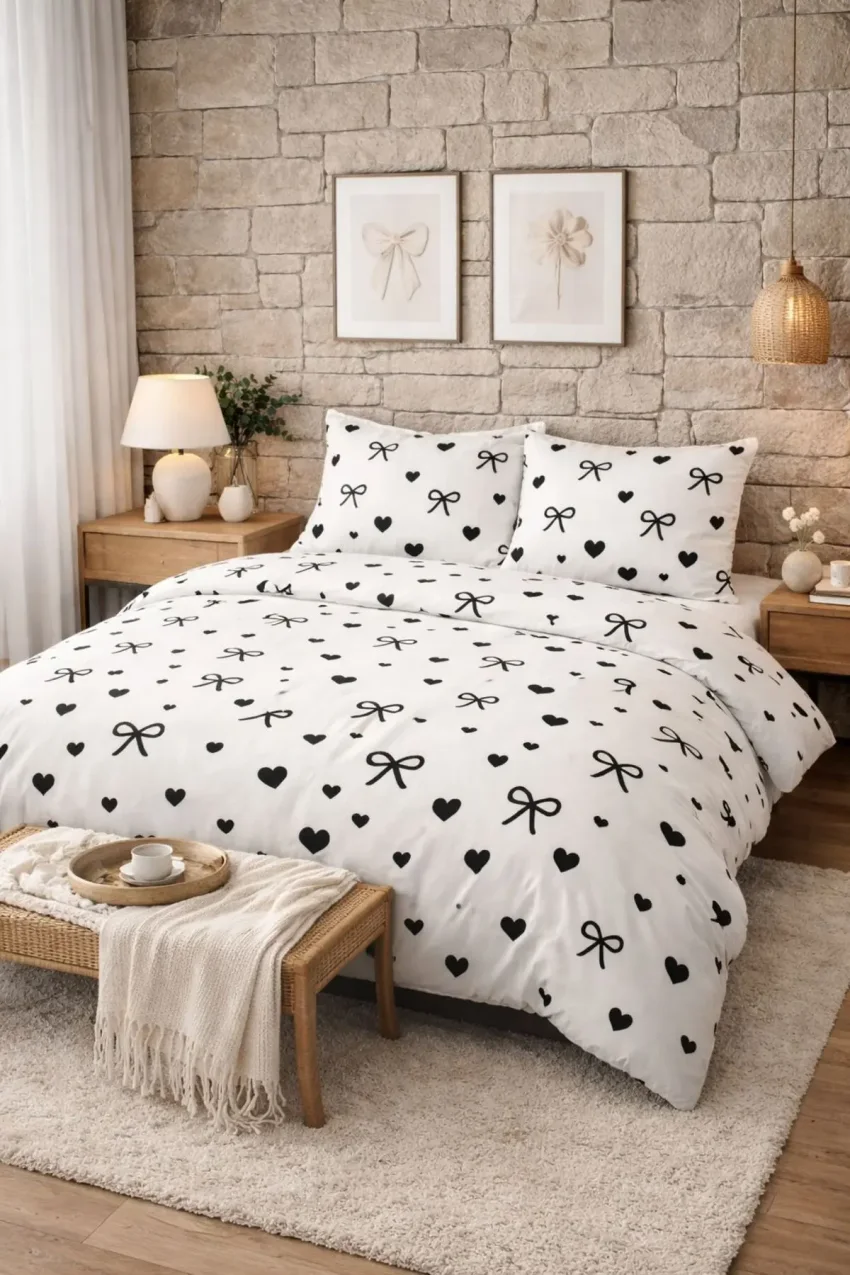 ست روتختی دو نفره با دو بالش مدل Basic Kolay Ütülenir 200 X 220 از 100% پنبه